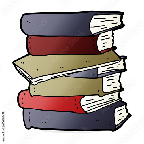cartoon pile of books