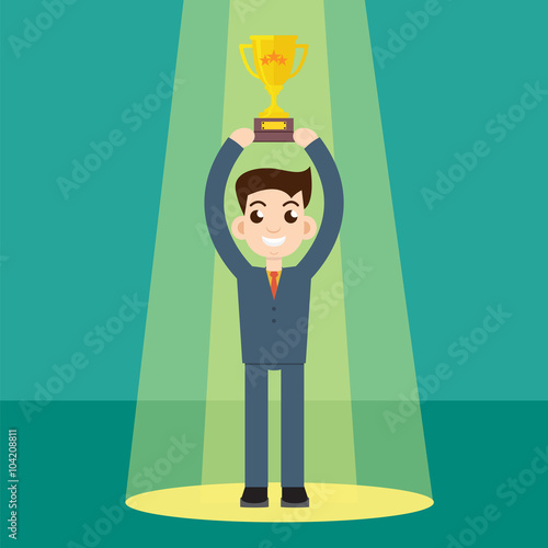 Businessman in spotlight