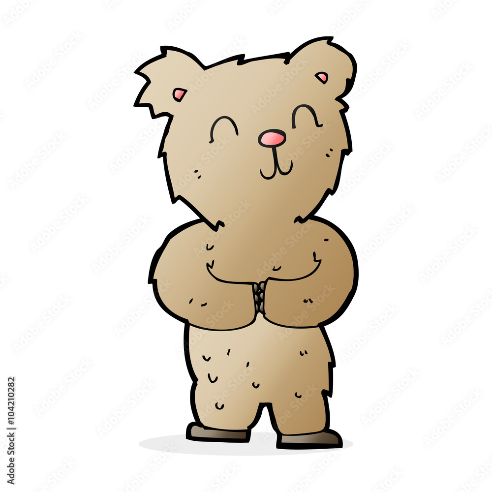 Fototapeta premium cartoon happy little bear