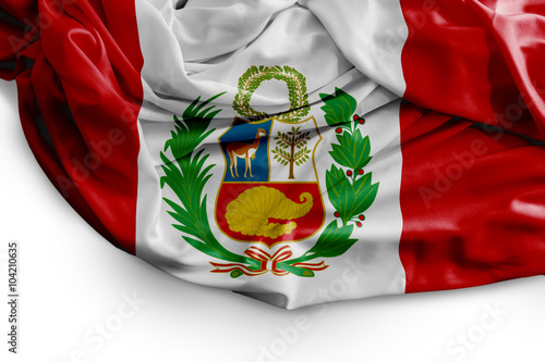 Foto Peruvian flag on white background