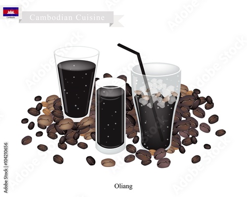 Oliang or Cambodian Black Coffee with Ice