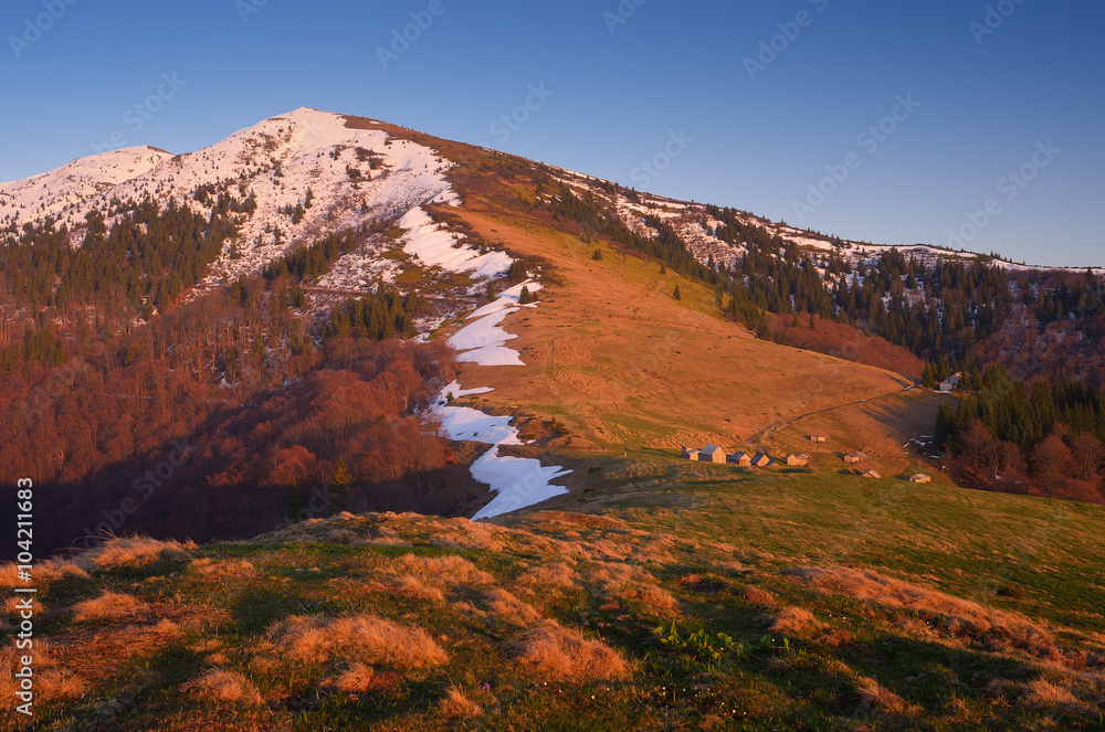 Spring landscape in mountains