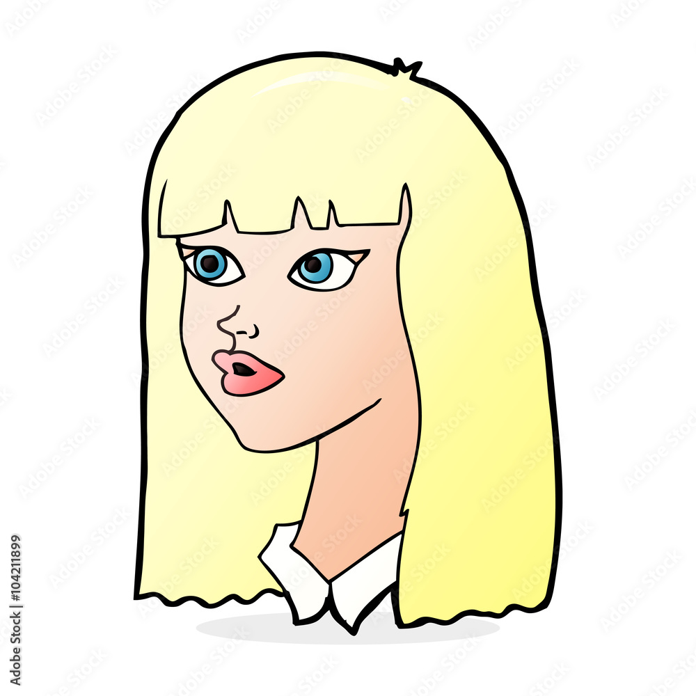 cartoon pretty girl with long hair cartoon pretty girl with long hair