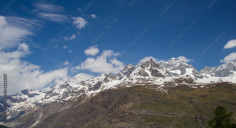 Glacier at gornergrat station, zermatt, switzerland