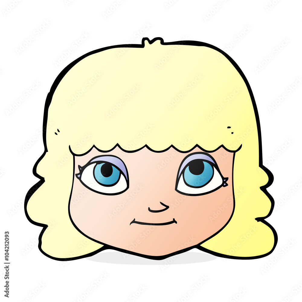 cartoon happy female face cartoon happy female face