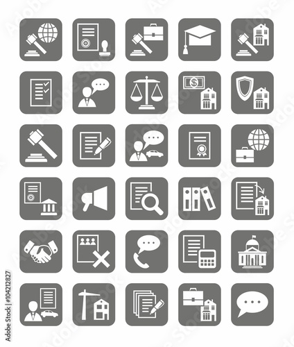 Legal services, the icons, monochrome. 