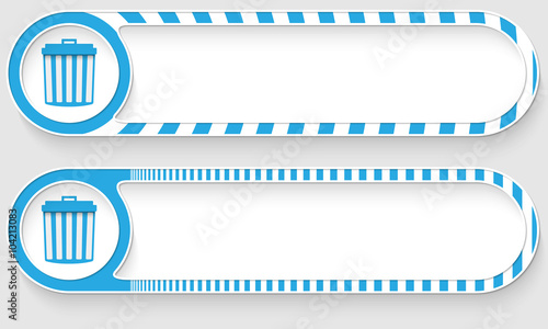 Striped buttons for your text and trashcan