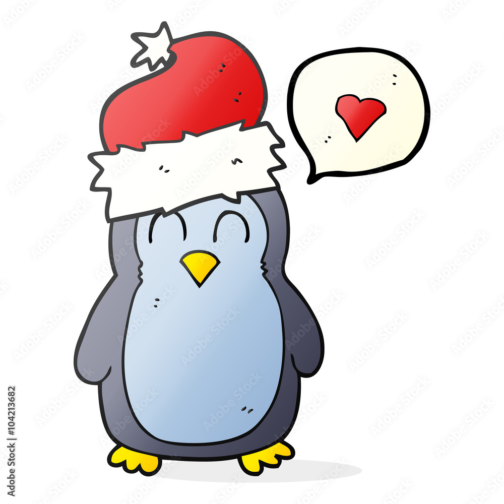 Fototapeta premium speech bubble cartoon penguin