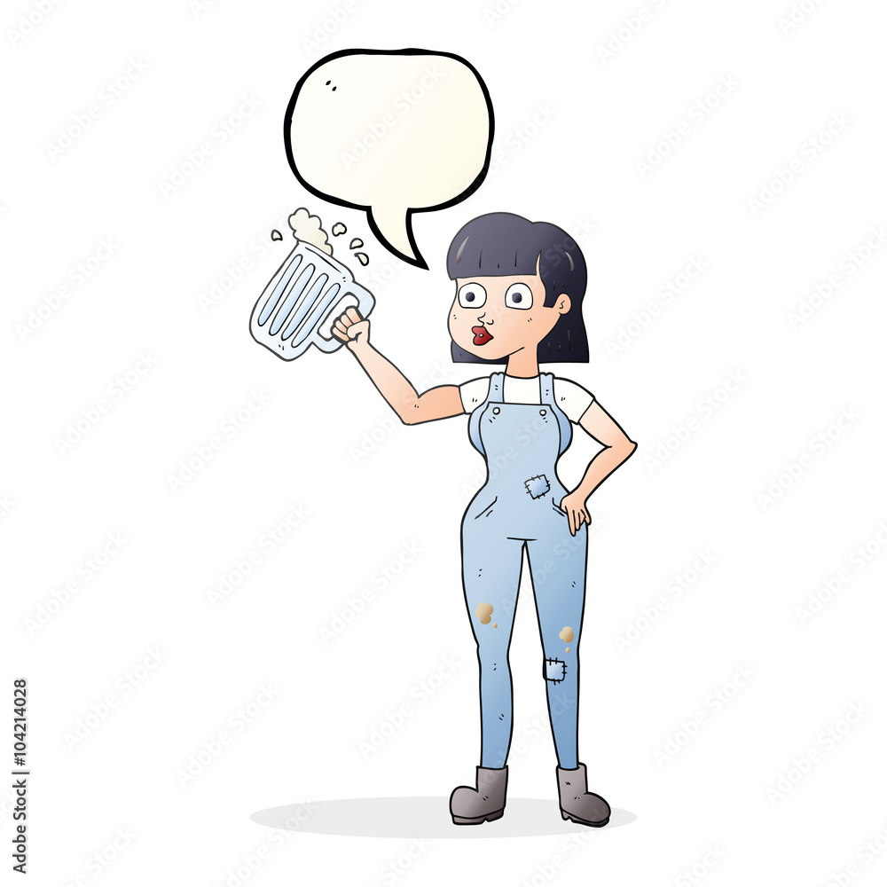 speech bubble cartoon woman with beer speech bubble cartoon woman with beer