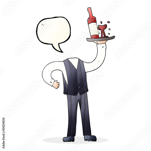speech bubble cartoon headless waiter (add own photos)