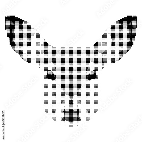 vector abstract monochrome deer portrait of circles isolated on white