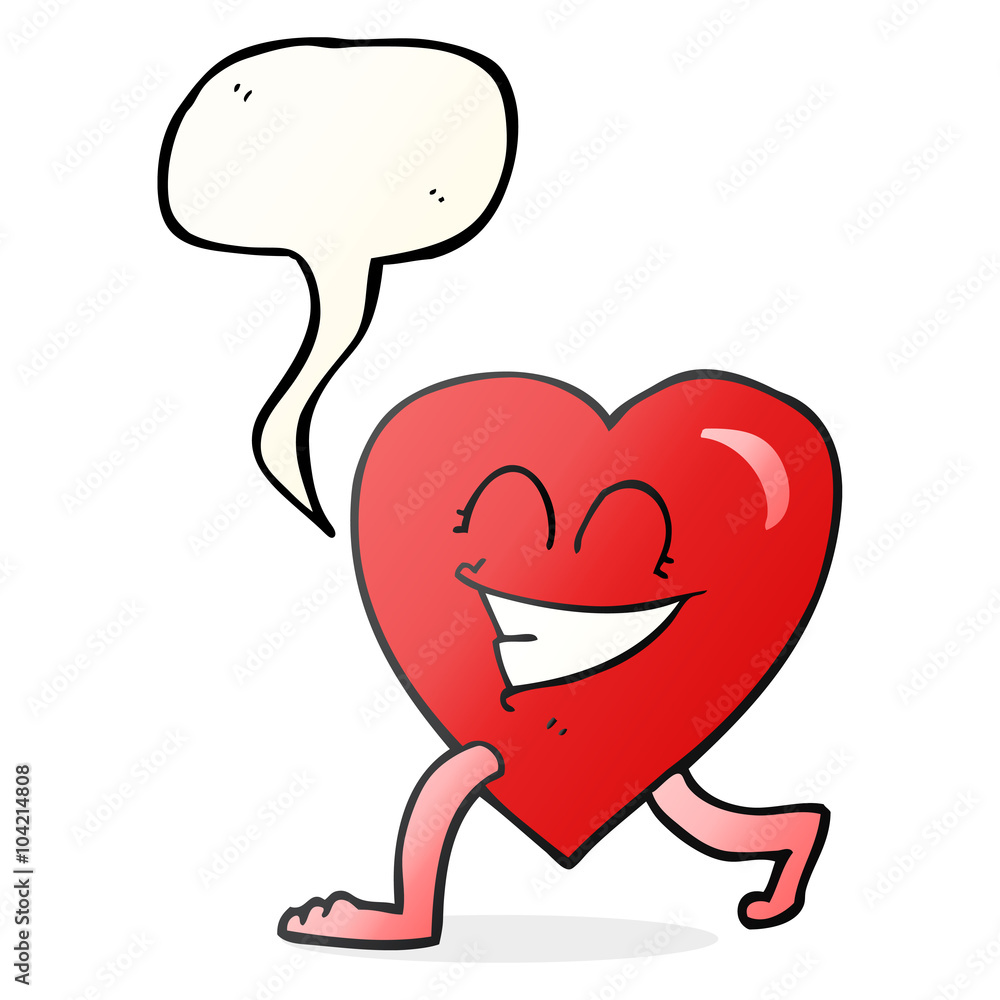 speech bubble cartoon walking heart speech bubble cartoon walking heart