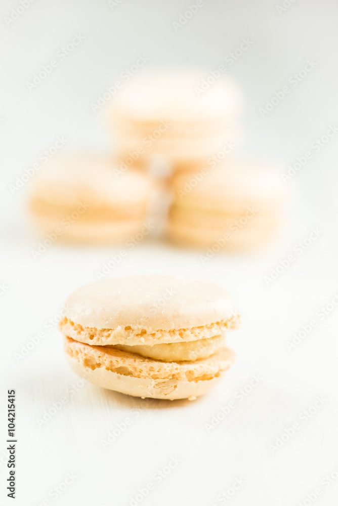 Vanilla Macaroons on Light Background Vanilla Macaroons on Light Background