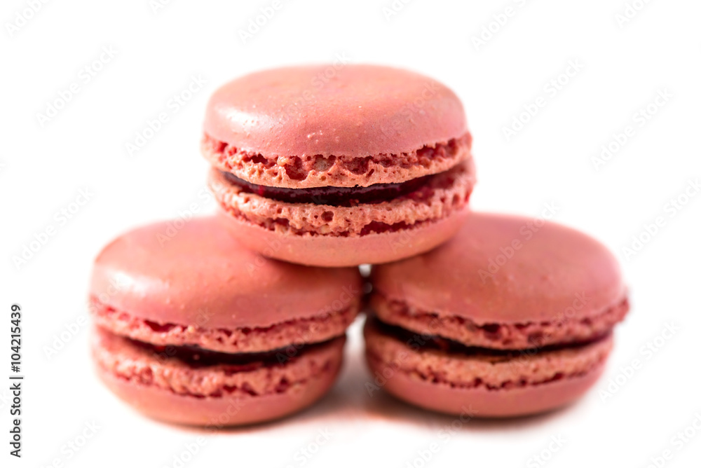 Raspberry Macaroons on Light Background Raspberry Macaroons on Light Background