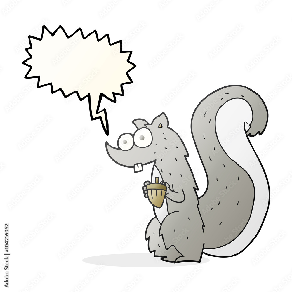 speech bubble cartoon squirrel with nut speech bubble cartoon squirrel with nut