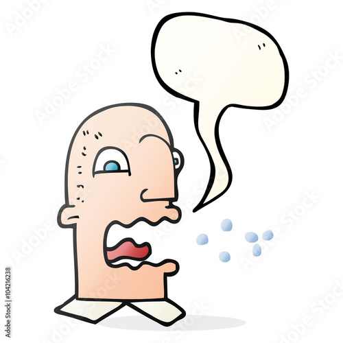 speech bubble cartoon burping man
