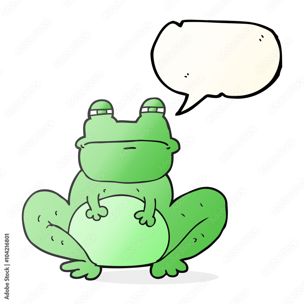 Naklejka premium speech bubble cartoon frog