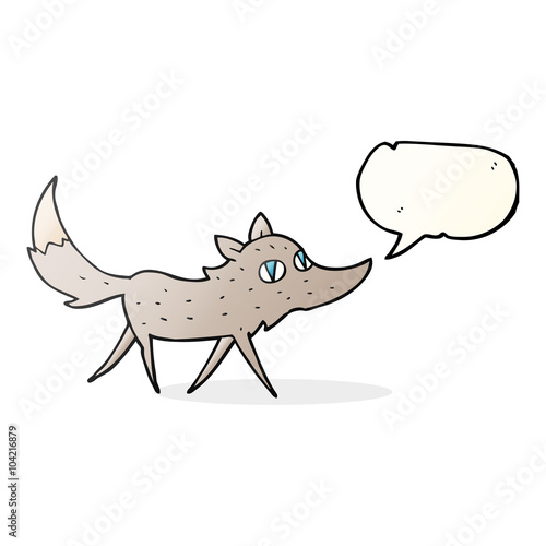 speech bubble cartoon little wolf