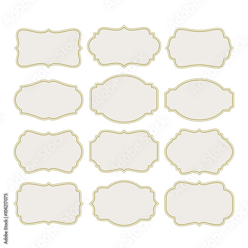 Set vintage labels frame. Vector illustration