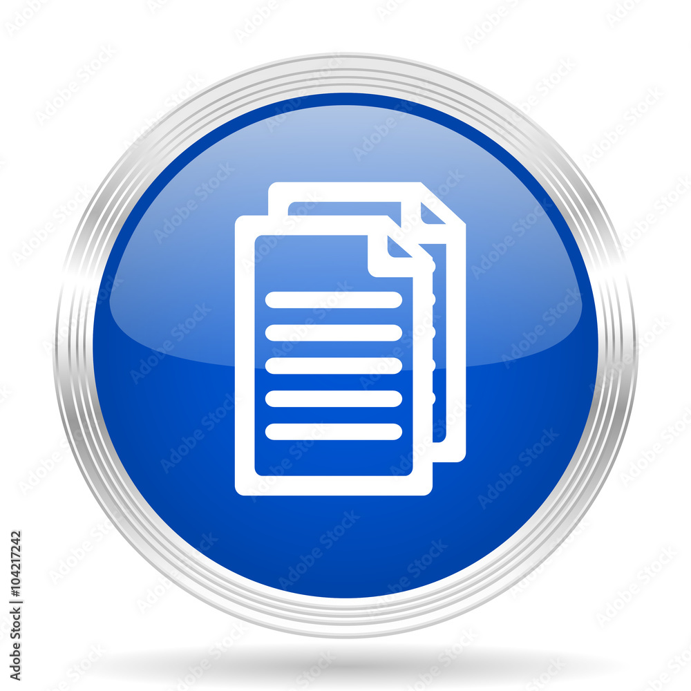 document blue silver metallic metallic chrome web circle glossy icon document blue silver metallic metallic chrome web circle glossy icon