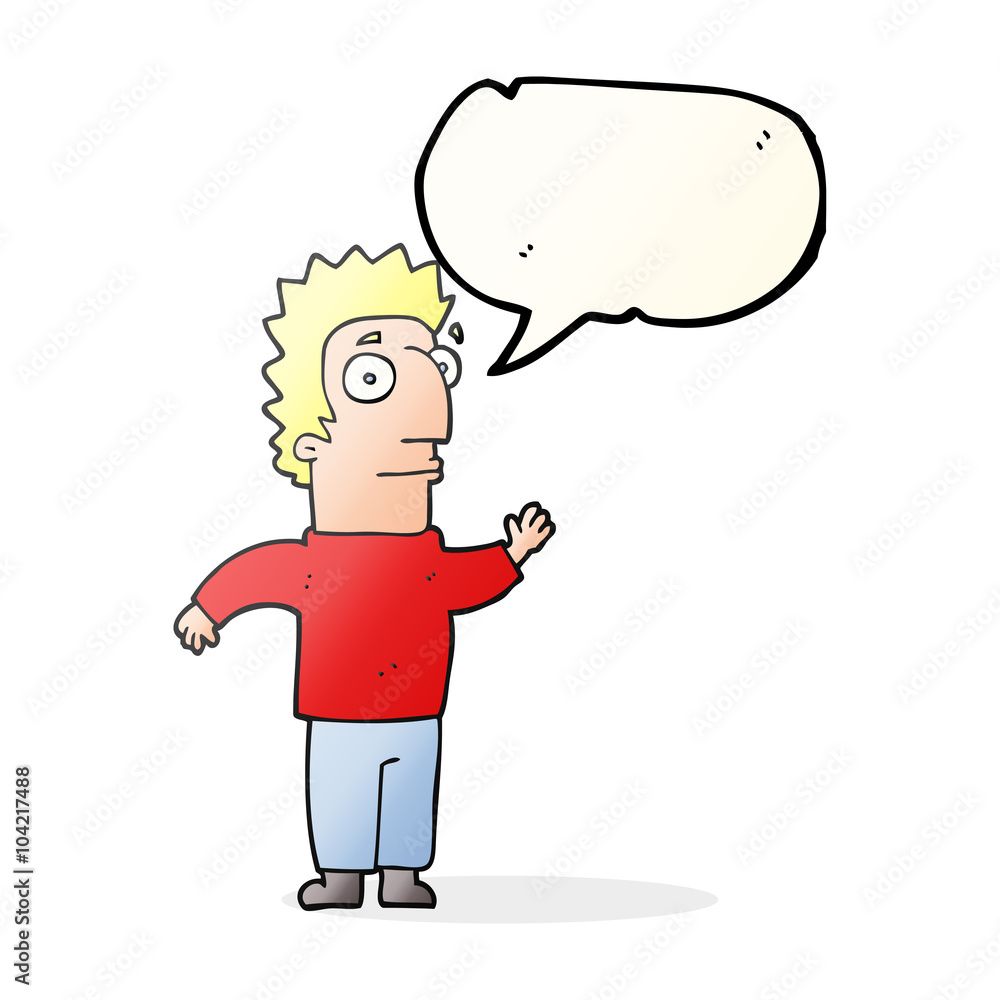 Fototapeta premium speech bubble cartoon man waving