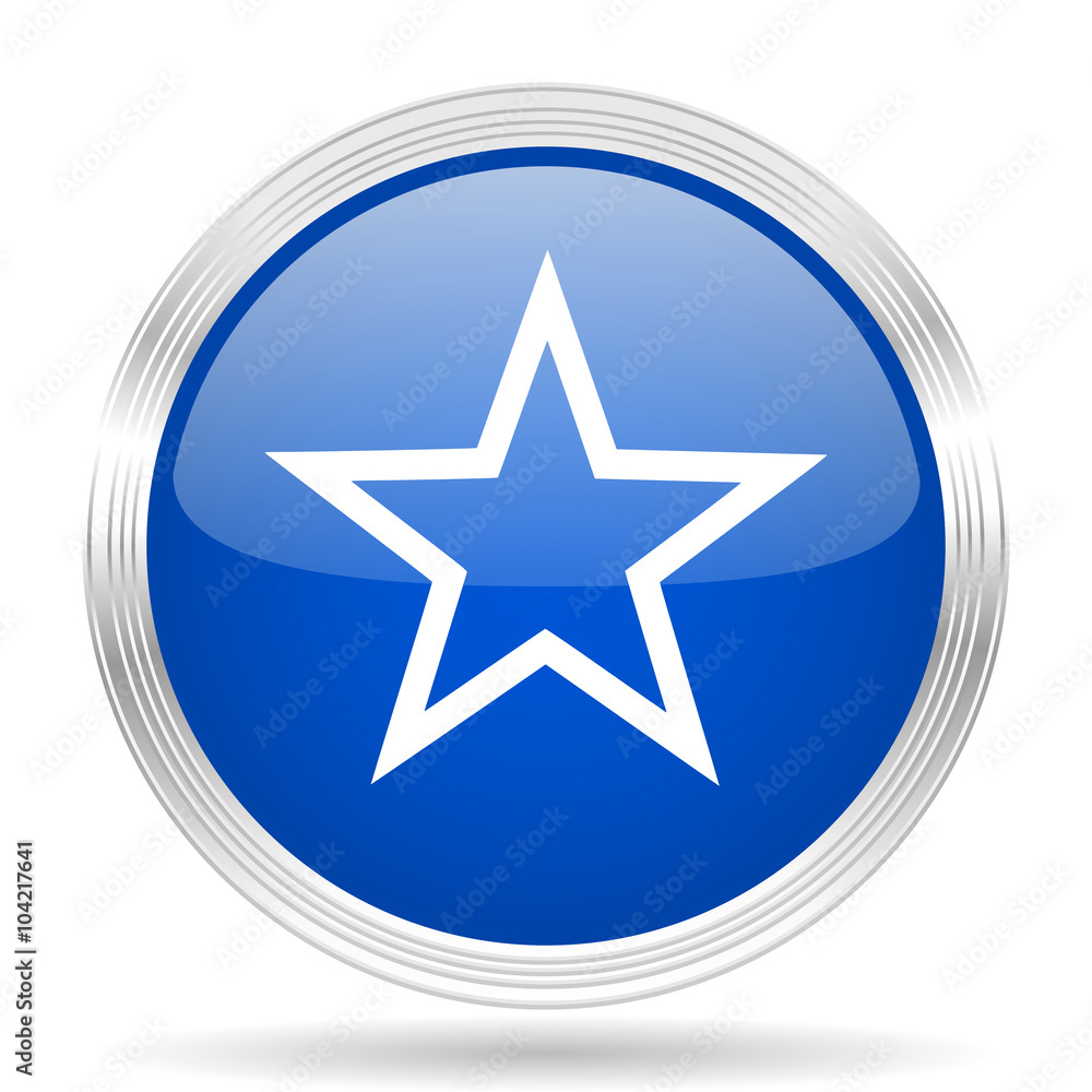 star blue silver metallic metallic chrome web circle glossy icon star blue silver metallic metallic chrome web circle glossy icon