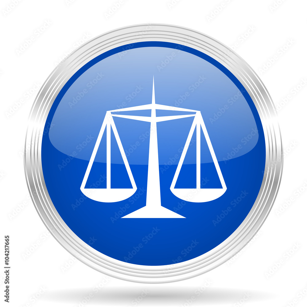 justice blue silver metallic metallic chrome web circle glossy icon justice blue silver metallic metallic chrome web circle glossy icon
