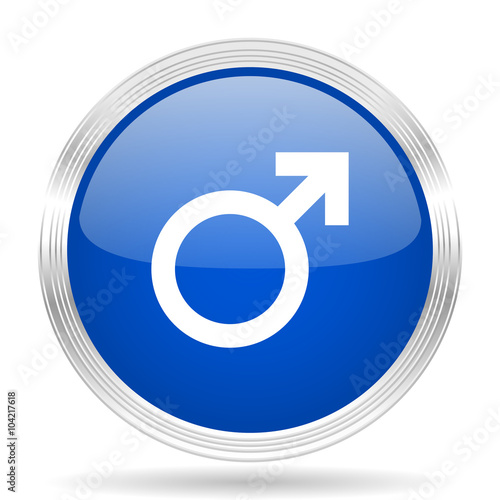 male blue silver metallic metallic chrome web circle glossy icon