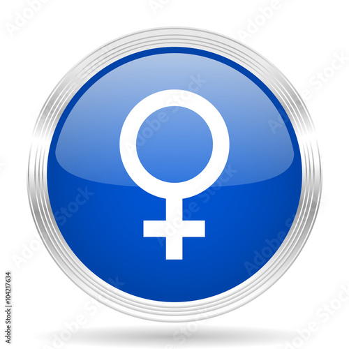 female blue silver metallic metallic chrome web circle glossy icon