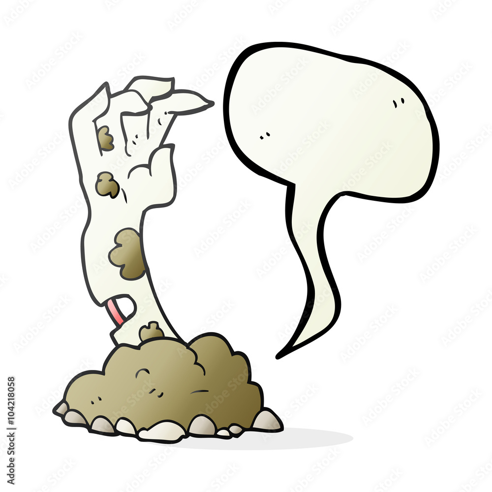 speech bubble cartoon zombie hand rising from ground speech bubble cartoon zombie hand rising from ground