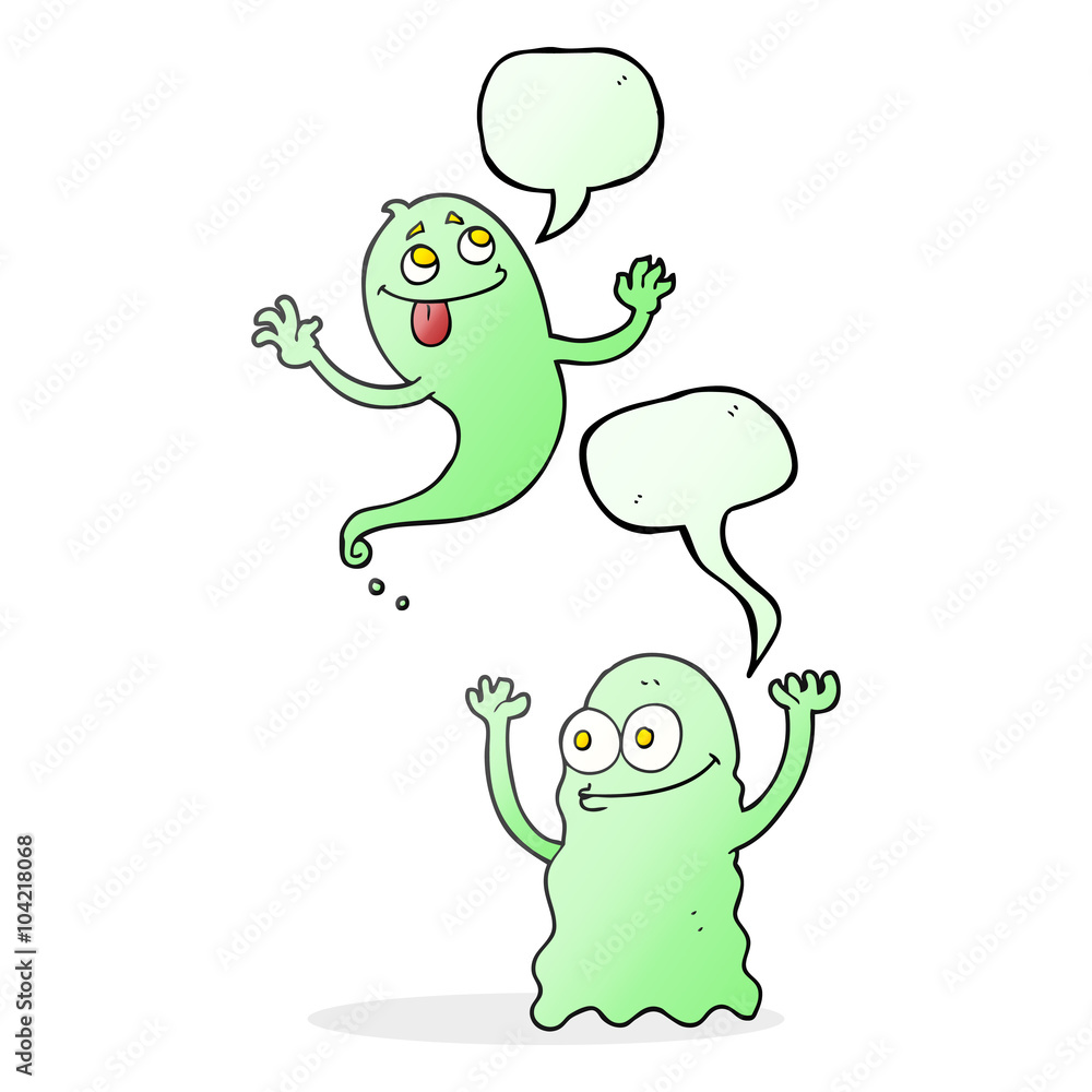 Obraz premium speech bubble cartoon ghosts