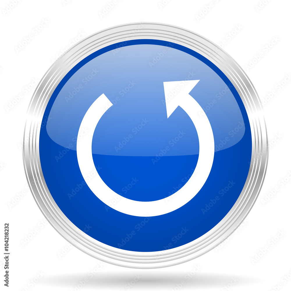 rotate blue silver metallic metallic chrome web circle glossy icon rotate blue silver metallic metallic chrome web circle glossy icon