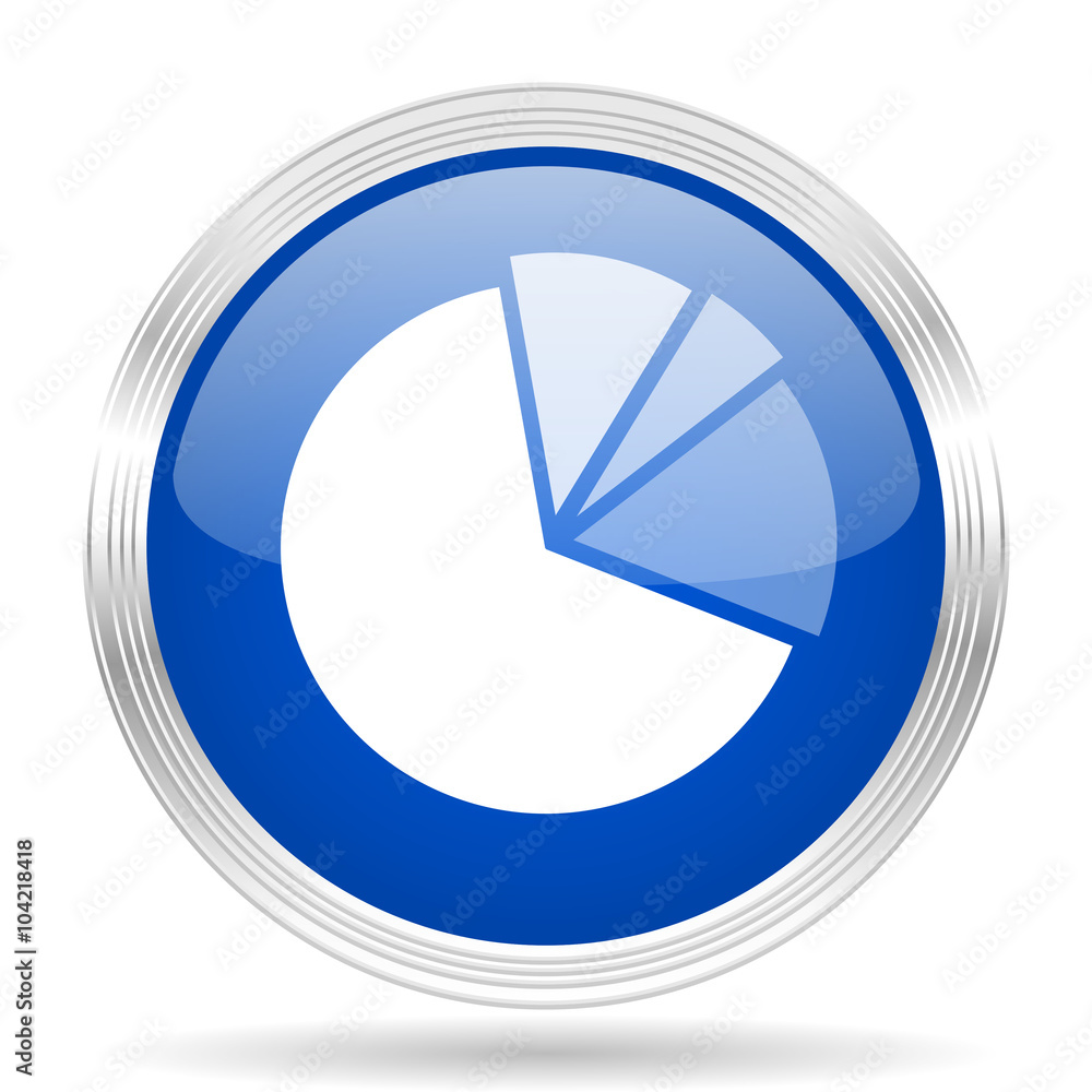 diagram blue silver metallic metallic chrome web circle glossy icon