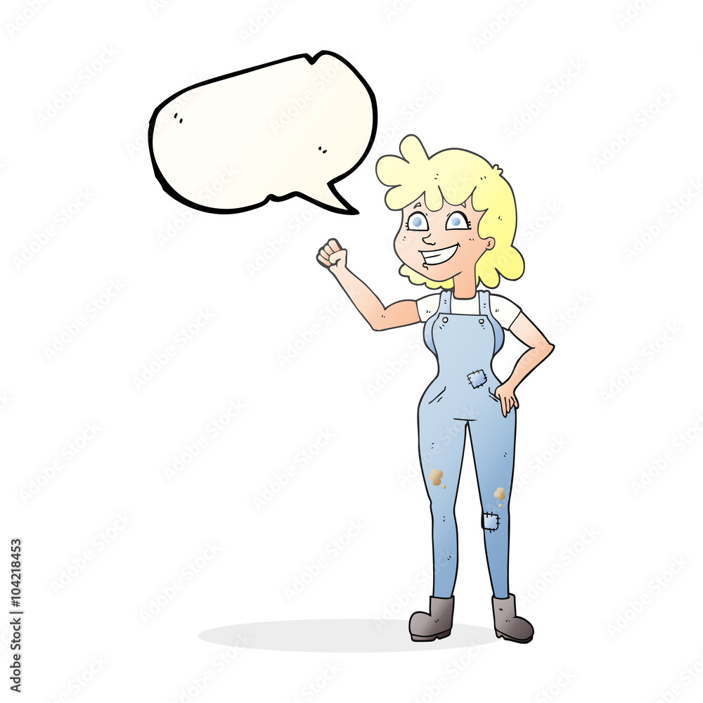 speech bubble cartoon determined woman clenching fist speech bubble cartoon determined woman clenching fist