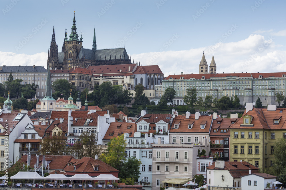 View on Prague castle from Charles Bridge