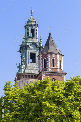 Wawel Royal Castle with Silver Bell Tower and Clock Tower, Cracow