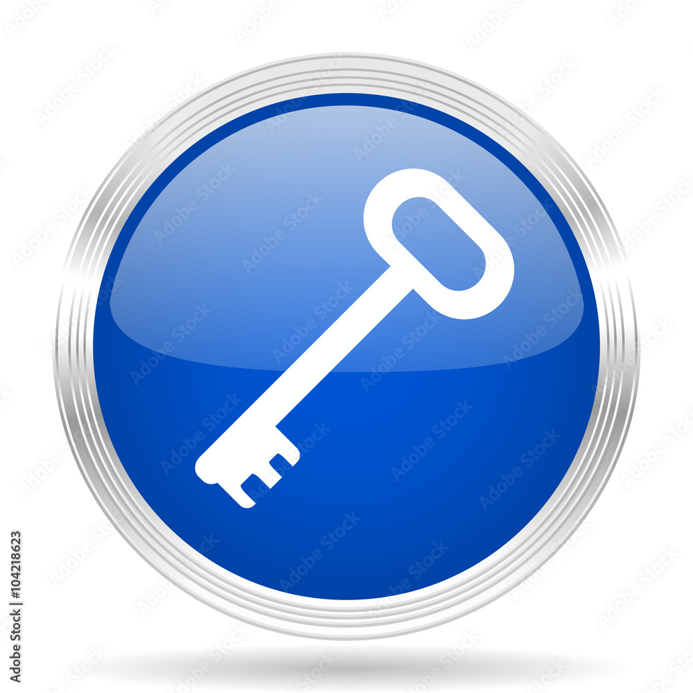 key blue silver metallic metallic chrome web circle glossy icon key blue silver metallic metallic chrome web circle glossy icon