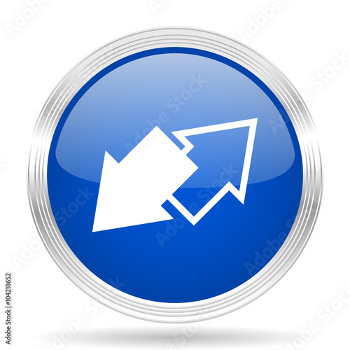 Free Download exchange blue silver metallic metallic chrome web circle glossy icon - GFXLoad