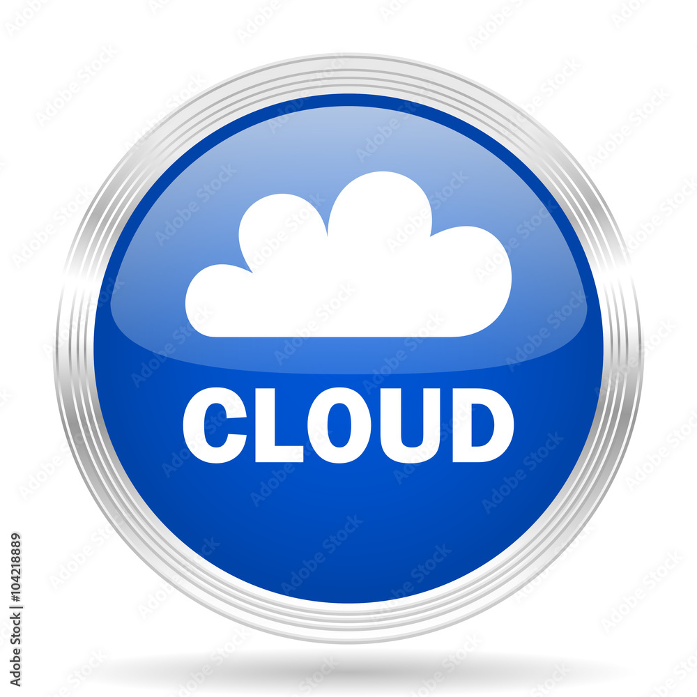 cloud blue silver metallic metallic chrome web circle glossy icon cloud blue silver metallic metallic chrome web circle glossy icon