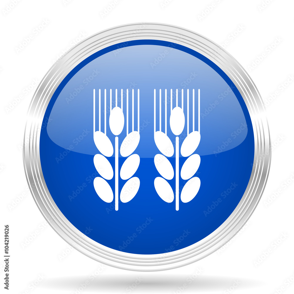 agricultural blue silver metallic metallic chrome web circle glossy icon agricultural blue silver metallic metallic chrome web circle glossy icon