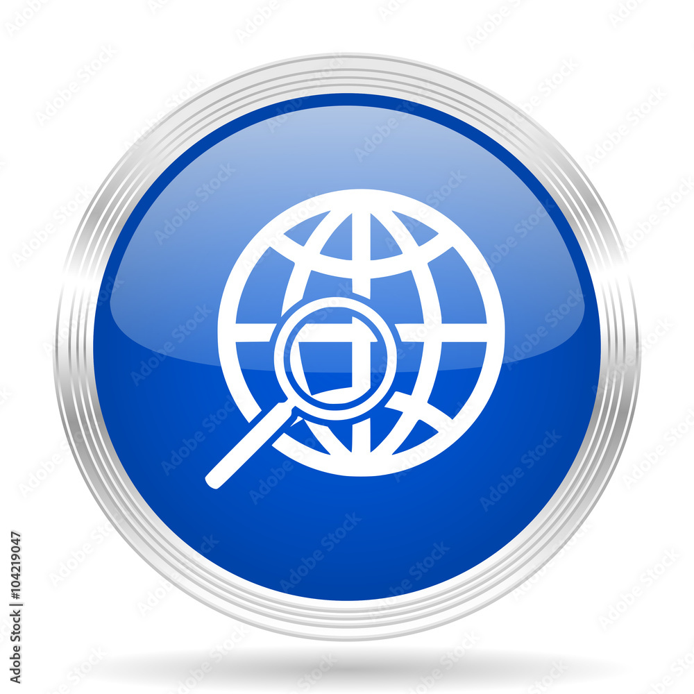 search blue silver metallic metallic chrome web circle glossy icon search blue silver metallic metallic chrome web circle glossy icon