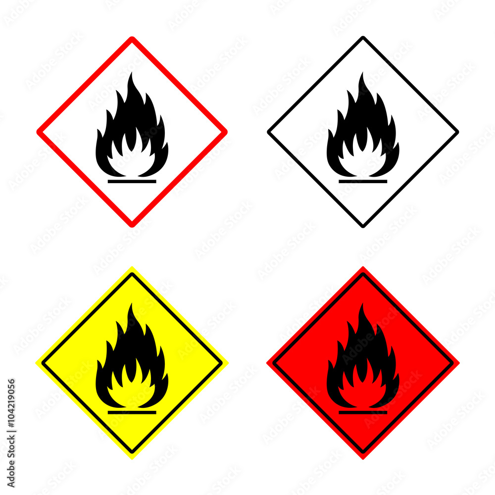 flammable sign set flammable sign set