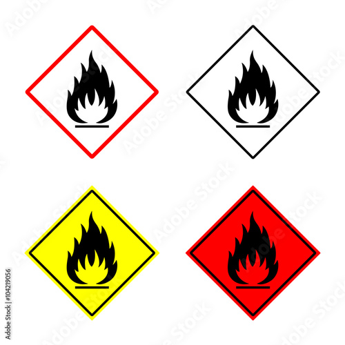 flammable sign set