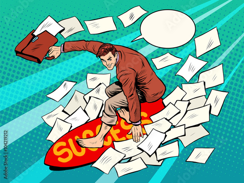Businessman surfer success