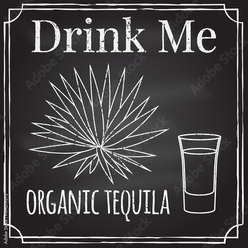 Drink me. Elements on the theme of the restaurant business.  Cha