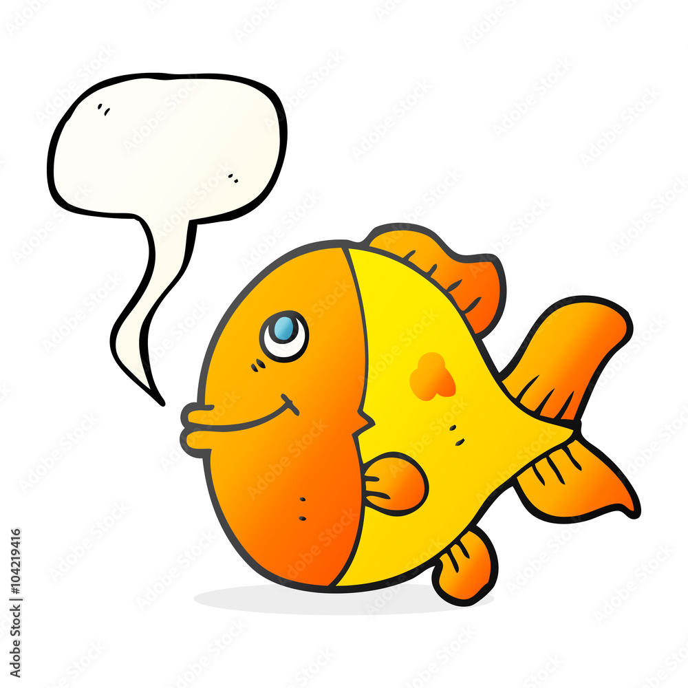 Obraz premium speech bubble cartoon fish