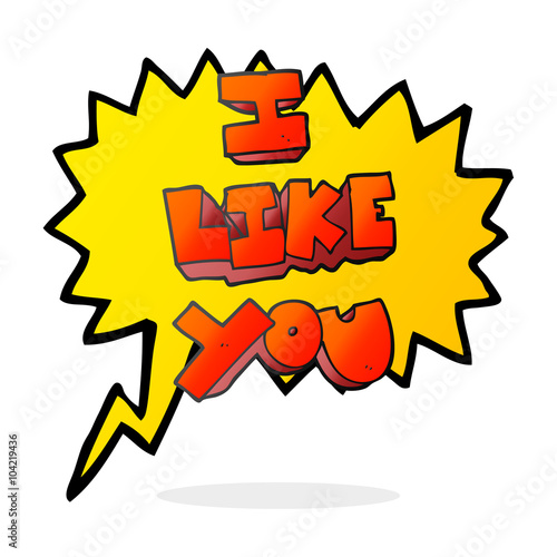 I like you speech bubble cartoon symbol