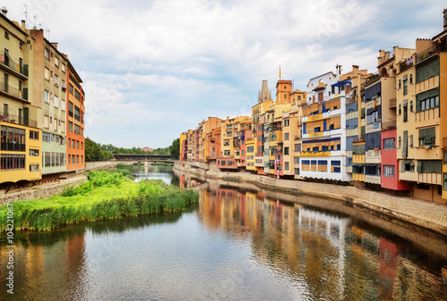 River and picturesque buildings of Girona, Catalonia