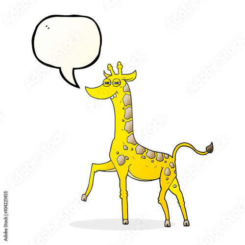 Fototapeta Naklejka Na Ścianę i Meble -  speech bubble cartoon giraffe