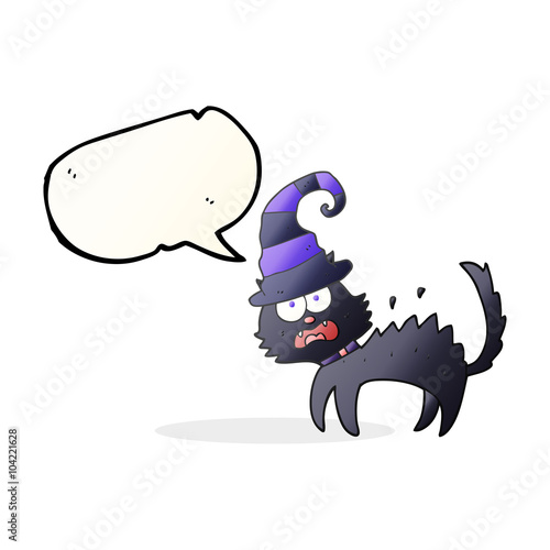 speech bubble cartoon scared black cat